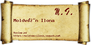 Moldván Ilona névjegykártya